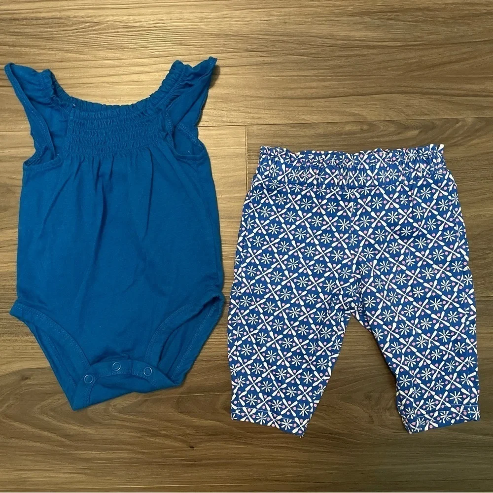 Carter's Blue and Pink Floral Baby Girl Outfit size 3M